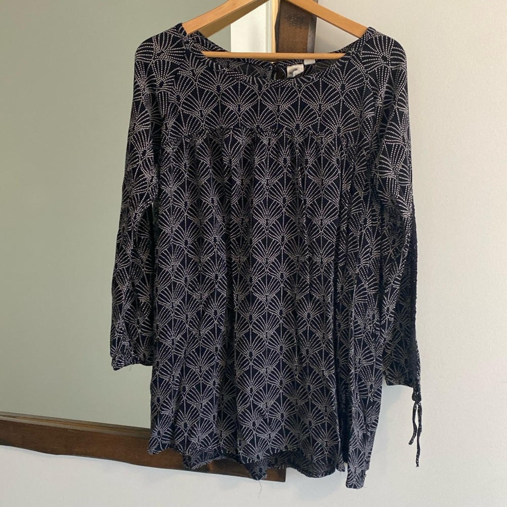 Roxy long sleeve boho festival beach summer tunic blouse/dress